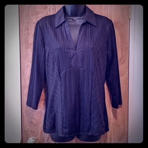 Style & Co Black Top with Eyelet Design, Medium